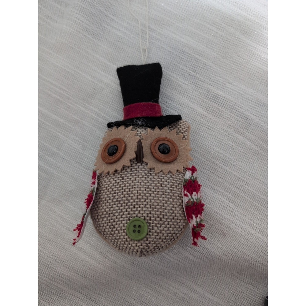 Plush Burlap Scarecrow Owls Handmade Fall Autumn Halloween Ornaments‎